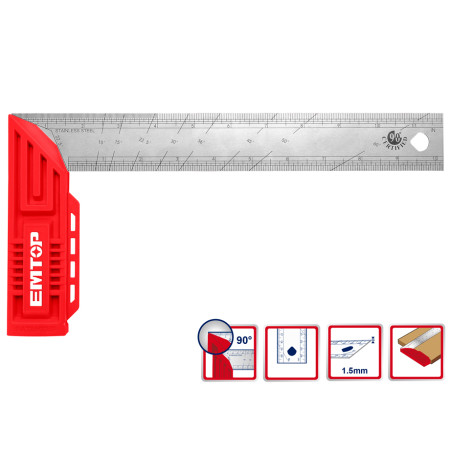 ESQUADRO EMTOP 30CM