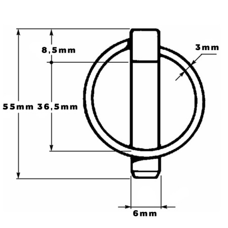 Chaveta Argola 6mm