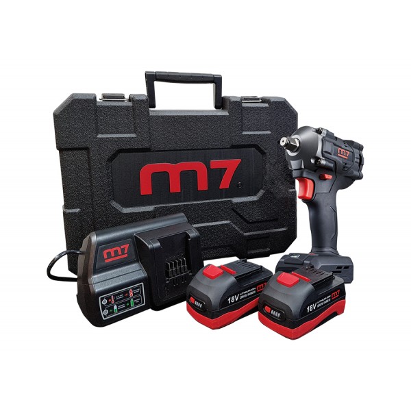 M7- Chave de imapcto 1/2" 18v - 5.0 Ah 900Nm - carregador + 2 baterias